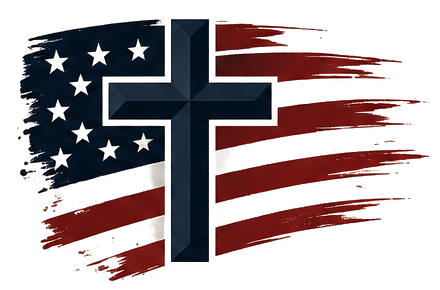 America First Christians flag and cross emblem